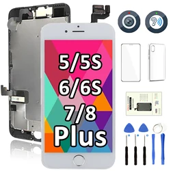 Ensemble complet écran tactile LCD de remplacement, avec caméra frontale et écouteur, pour iPhone 5S 6 6S 7 8 Plus 7P 8 P