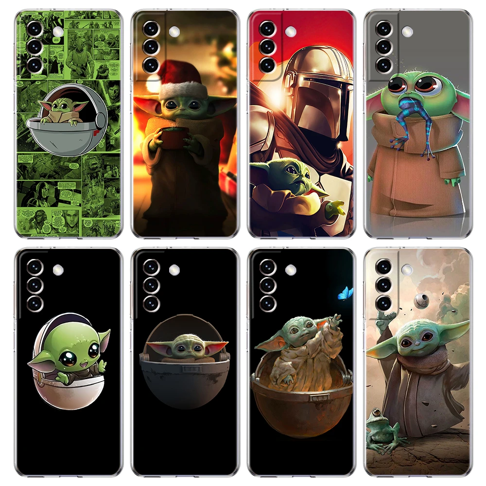 Mandalorian Yoda Baby Case for Samsung Galaxy S20 FE S22 S21 Ultra M21 M22 M32 M31 S10 S10E Note 20 10 Plus 5G Transparent Shell galaxy s22 ultra wallet case