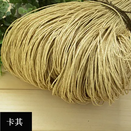 600 Meter 470g Natural Raffia Straw Yarn For Hand Knit Crochet Summer Hat Handbag Cushion Baskets Knitting Material DIY Craft 5