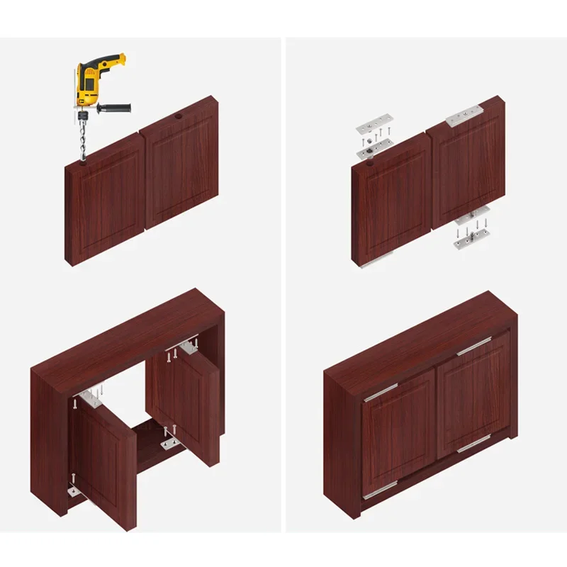 Stainless Steel Door Hinges Central and Offset-Axes Rotating Hinge 360 Degree Door Pivot Hinge Concealing Up Down Shaft for Wooden Doors Stainless Steel