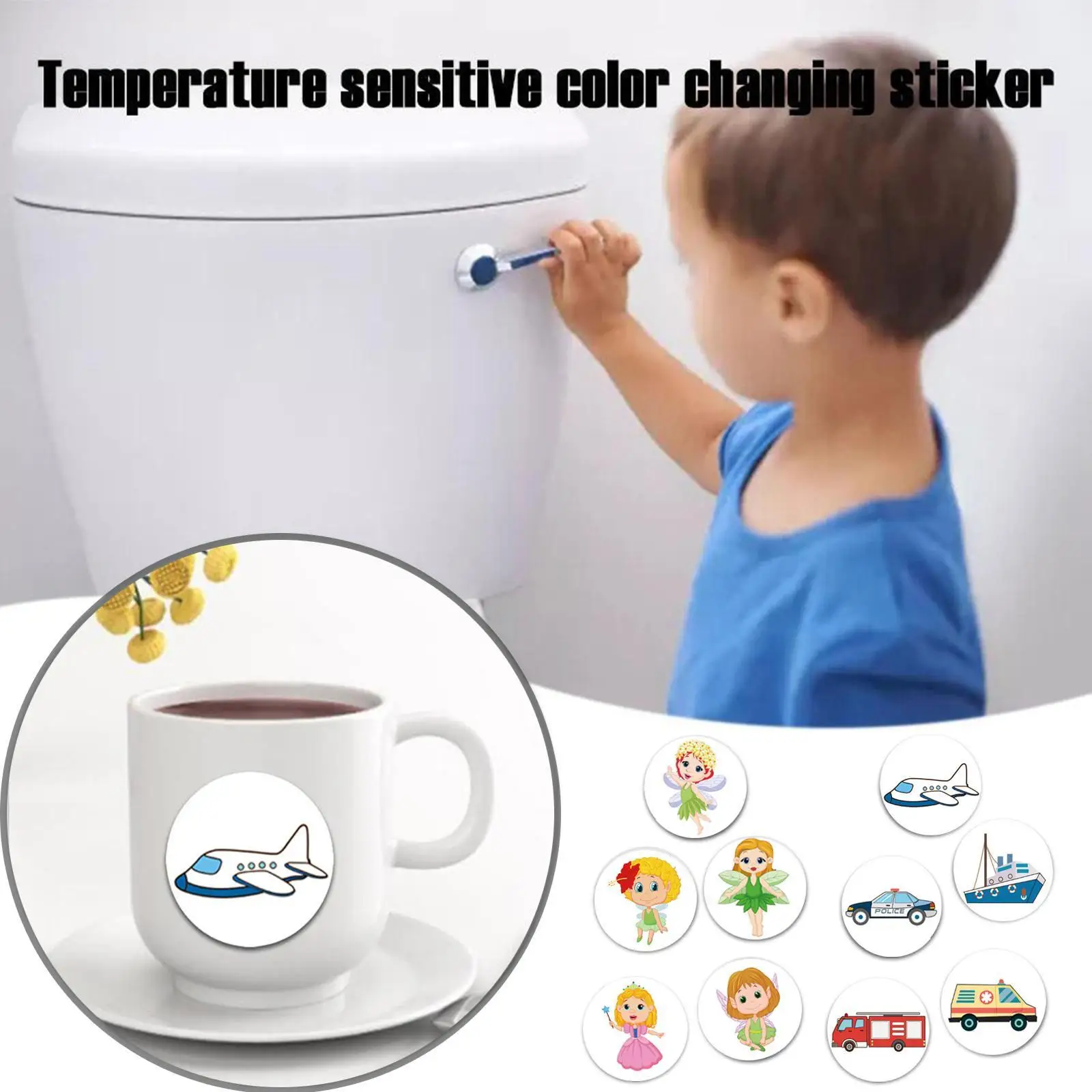 Color Changing Toilet Sticker 1Set Thermochromic Urinal Training Waterproof For Kid Potty