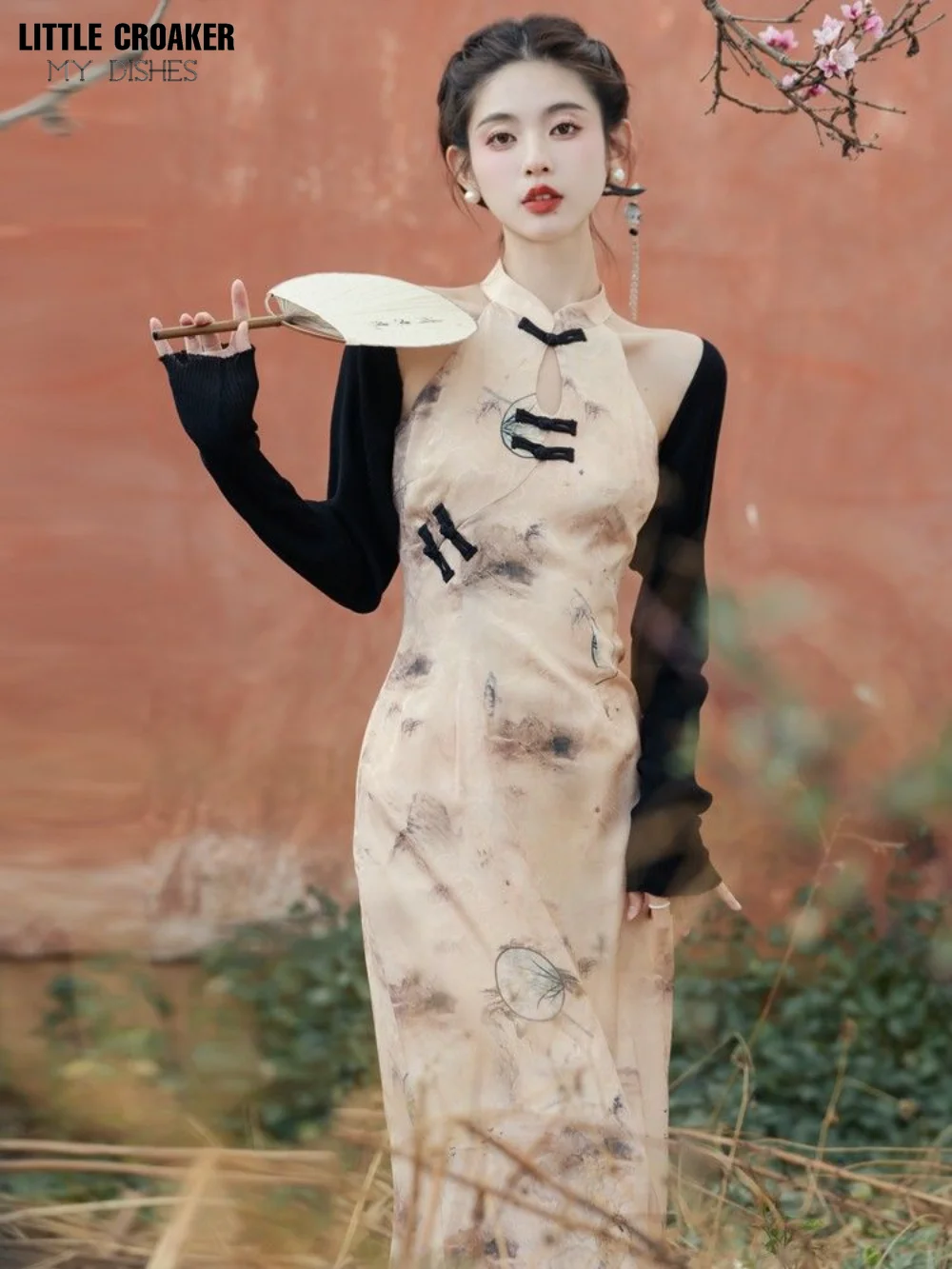 New Qipao Chinese Style Design with Improved Hanging Neck Cheongsam for Young People To Wear Daily with Ink Wash Set In Summer chinese lives the people who made a civilization