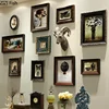 9-21/set American Retro Home Wall Hanging Deer Head Art Oil Painting Photo Solid Wood Photo Frame Wall Ornament Home Decoration 1