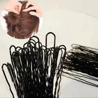 Pinces à cheveux noires en forme de U, 5/6/7cm, épingle à cheveux Invisible ondulée, coiffure, poignée en métal, Barrette, accessoires pour cheveux 5