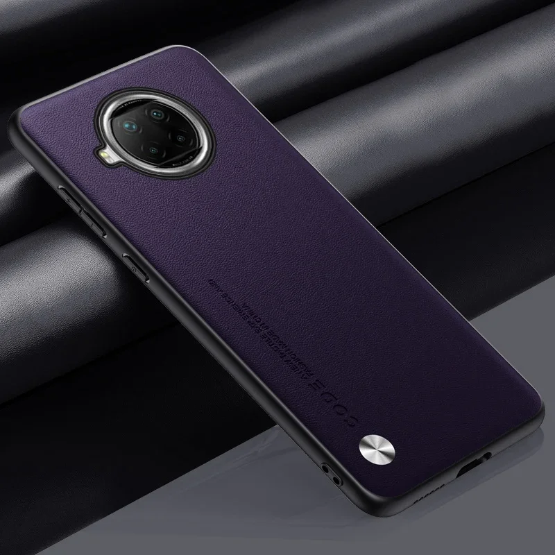 Luxury Leather Shockproof Phone Case with Matte Silicone Protective Cover