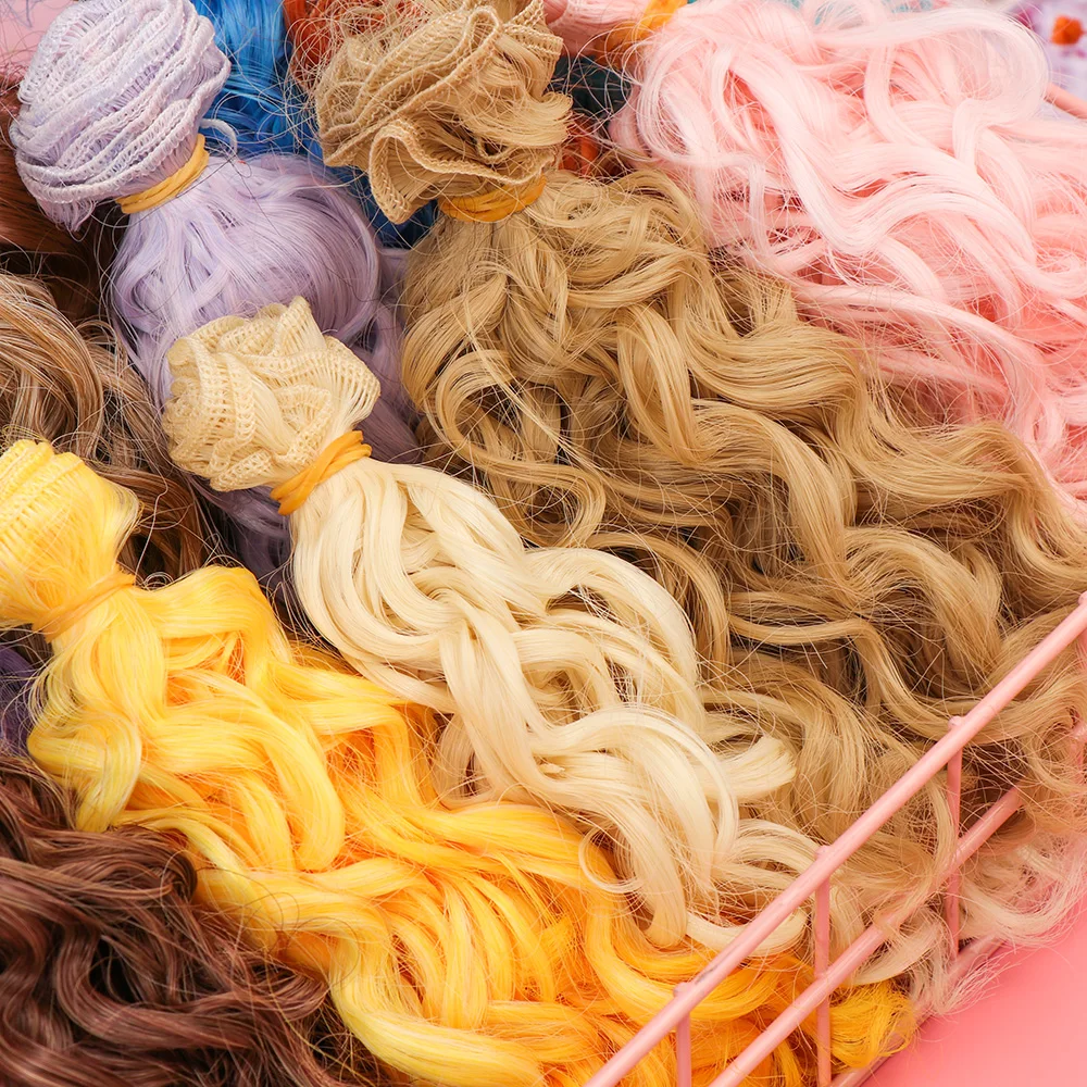 15*100 cm 1/6 1/4 1/3 Puppe Mini Locken Haar Lockige Perücken Hochtemperatur Schraube Perücke DIY puppe Haar Spielzeug Toupet Kinder Geschenke – Detail 11