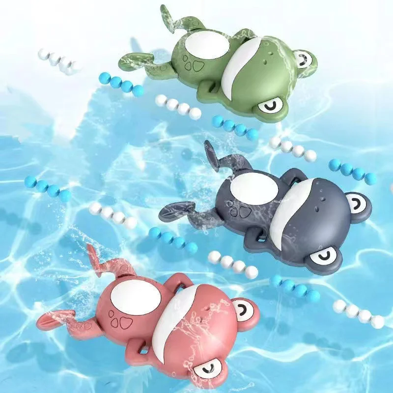 Baby bath toys, small frog wind-up toys that can swim in water 3