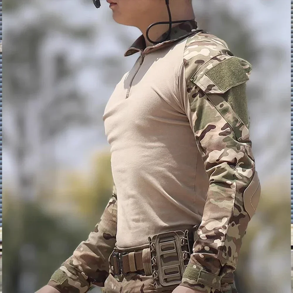 Men Tactical Suits Outdoor Airsoft Paintball Clothing Uniform Shooting Field Combat Shirt Camouflage Shirt Cargo Knee Pads Pants 5