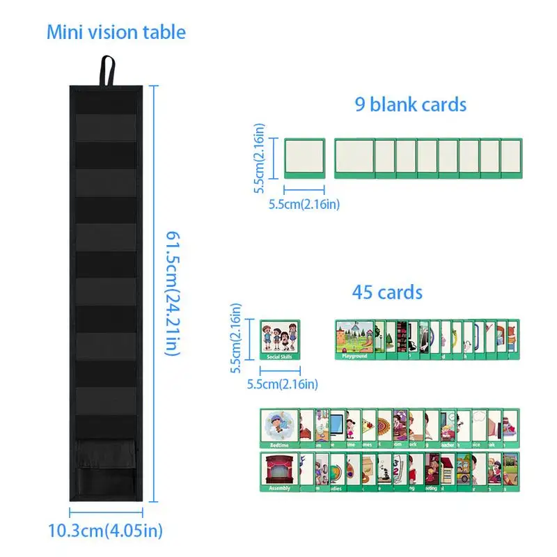 Visual Schedule Chart Mini Travel Pocket with 45 Activity