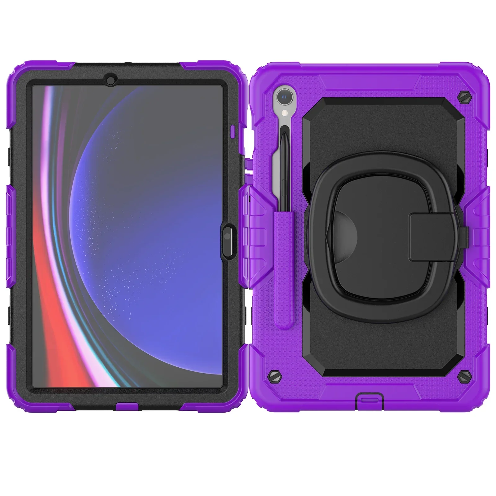 Shockproof Tablet Case with 360° Rotatable Stand & Shoulder Strap - Kids Protective Cover