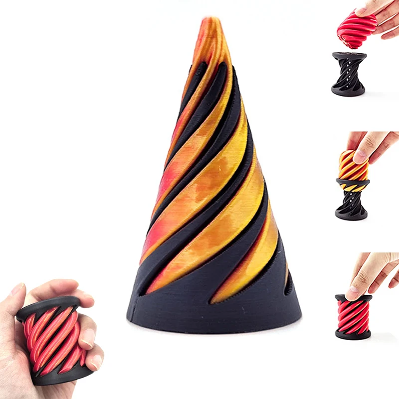Impossible Pyramid Passthrough Sculpture 3d Printed  2024 Helix Screw Fidget Toy Spiral Cone Decompression Decorative Ornaments