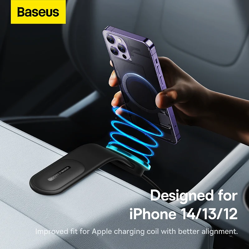 Wireless Charging Pad 15W Magnetic Car Mount for Center Control Screen Dashboard For iPhone 14 13 12 Pro Max