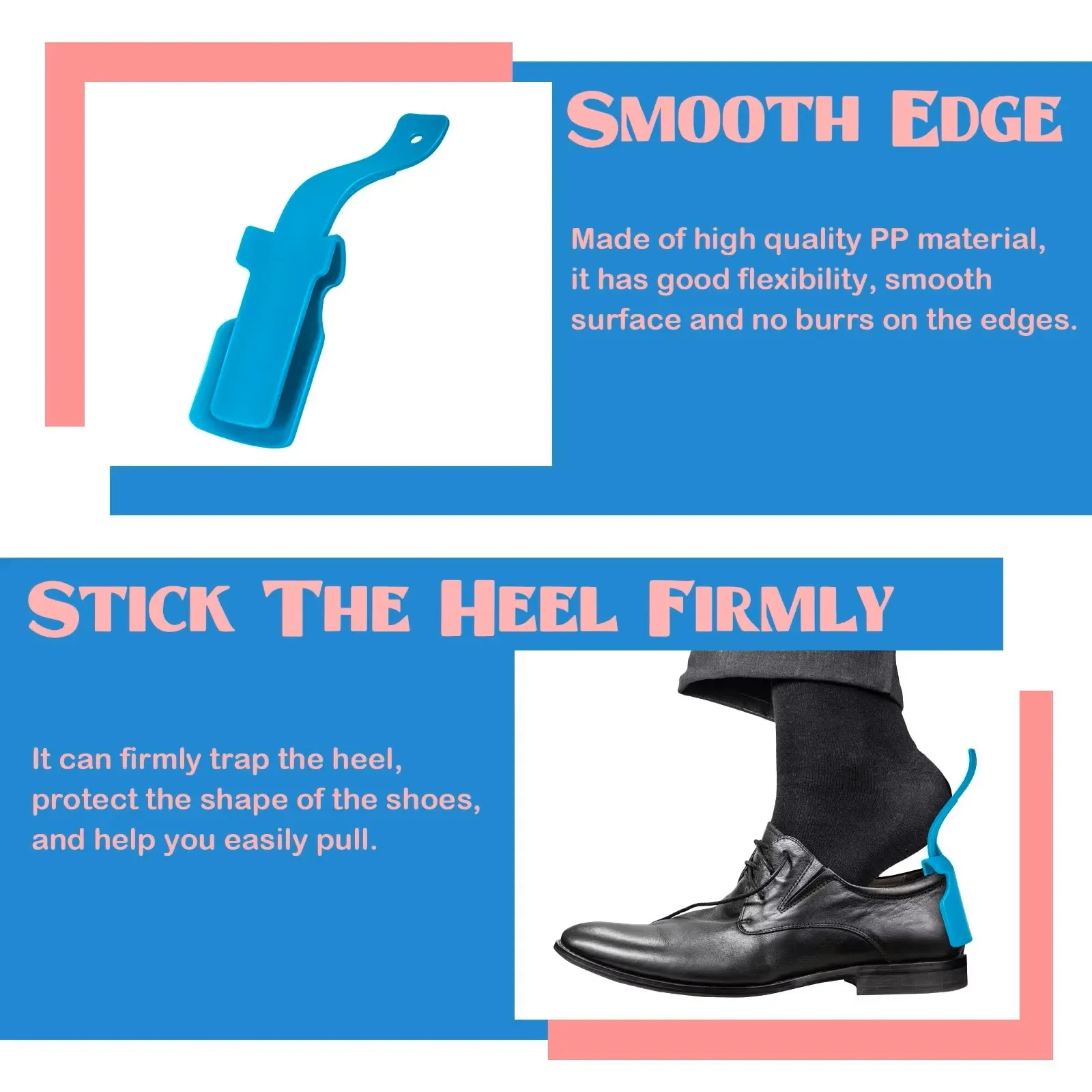 Winter Plastic Professional Short Shoehorn Durable Anti-Slip Shoe Horn Flexible Sturdy Slip Lifter Shoes Tools