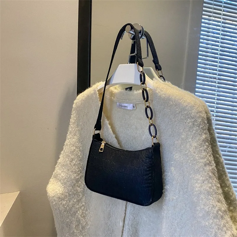 Texture Bag Shoulder Single New Crescent Saddle Handbag For Woman Messenger Versatile Luxury Crossbody High-Grade High-Quality