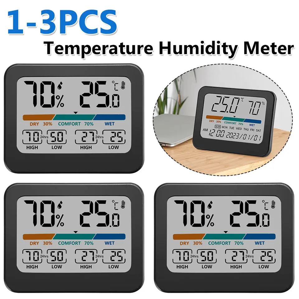 Digital Temperature Humidity Meter with Large Screen