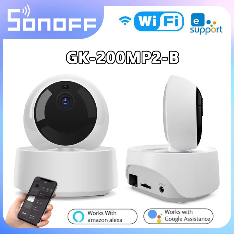 

SONOFF GK-200MP2-B Mini WiFi Camera With Cloud Storage 1080P 360° IR Night Vision Smart IP Camera Control With Ewelink Google