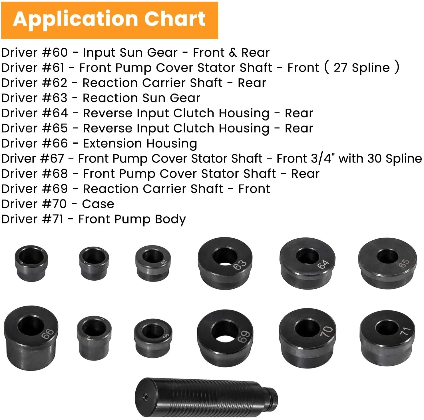 Transmissions Bushing Bearing Seal Installer Remover Tool Kit 13pcs T-0220-700R4 Bushing Driver Kit for GM 700-R4 4L60 4l60E 4L65E 