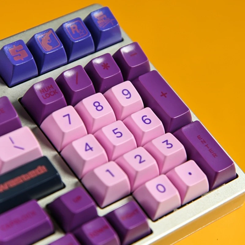 Conjunto Vice Cidade Gta2 Tema Keycaps SA Perfil Keycap Duas Cores Impressão de Vedação Esmalte Chave Tampas Abs Material Não sp 1 - Imagem 5