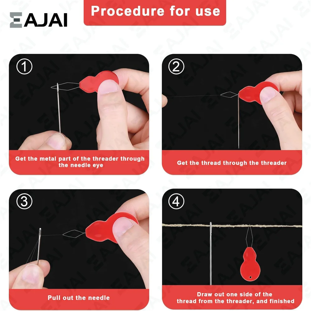Eajai DIY 바늘 실 꿰기, 노인 가이드 쉬운 장치, 자동 실 재봉 도구, 수제 재봉 액세서리, 펀치 바늘, 50 개