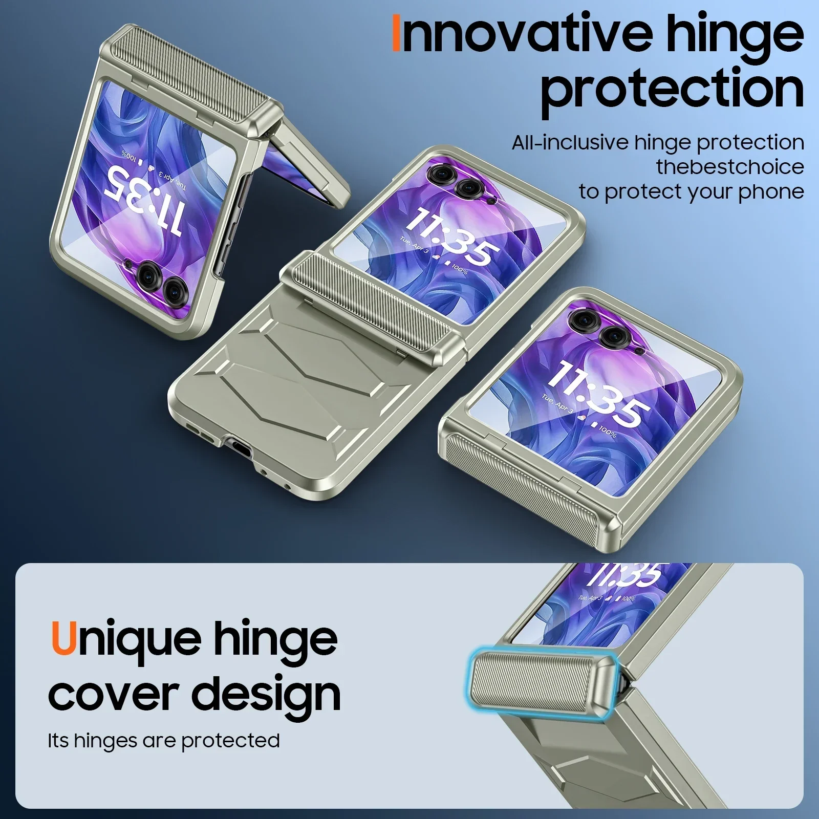 Global Carnival Festival Shockproof Phone Case with Hinge Cover and Screen Protector - Titanium