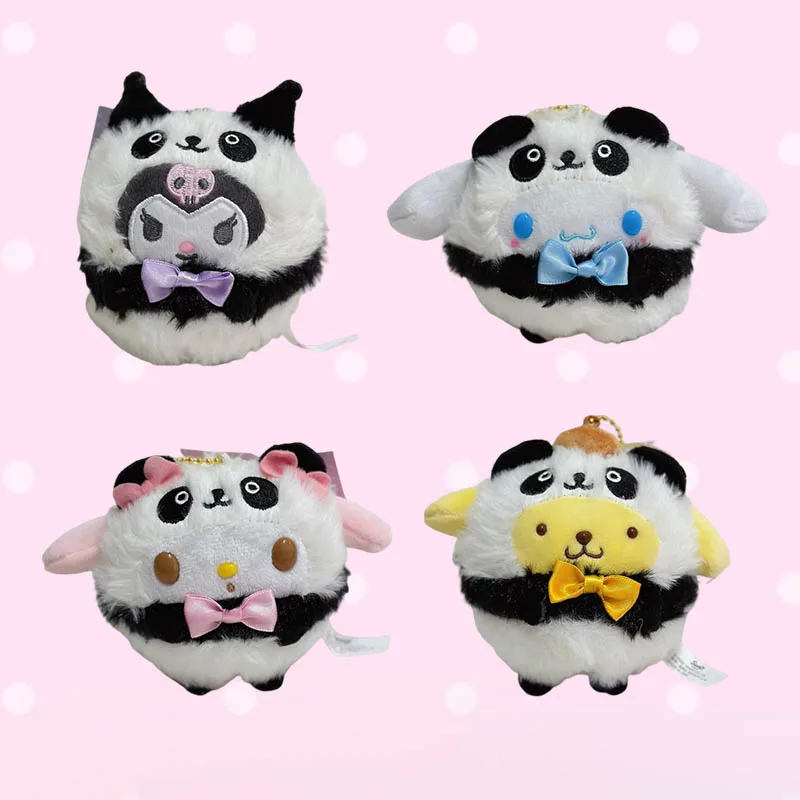 

10 см плюшевая кукла кавайная Sanrio My Melody Kuromi Cinnamoroll милые аниме панды серии плюшевые подвески для девочек подарок на день рождения