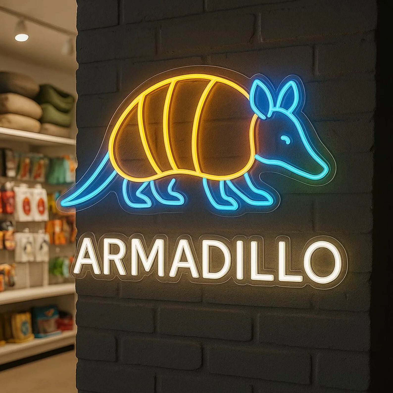 Armadillo 네온 사인, Armadillo 사인, 동물 네온 사인, 홈 장식 어린이 방 장식, 어린이를위한 선물