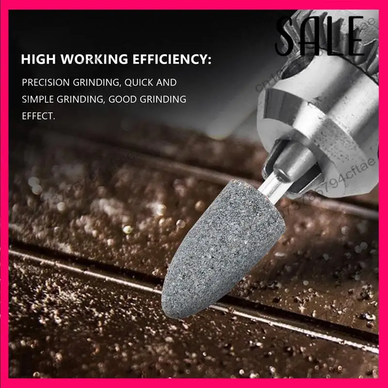 -A12R 연마석 포인트 세트 연삭 휠 연마 헤드 비트(1/4인치 생크 포함) 7개 연삭석