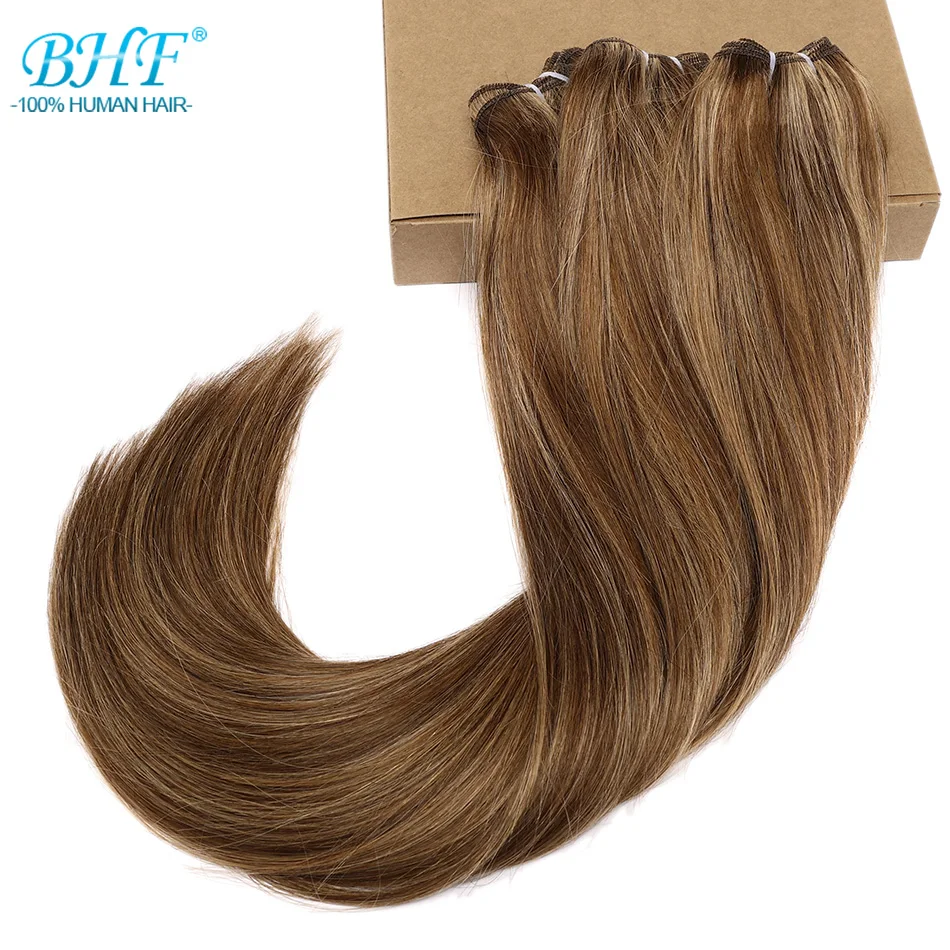 Highlight Human Hair Bundles Weft 100% Remy European Human Hair Weaves 100G /50G Hair Weaving Braiding Natural Straight Hair - 4