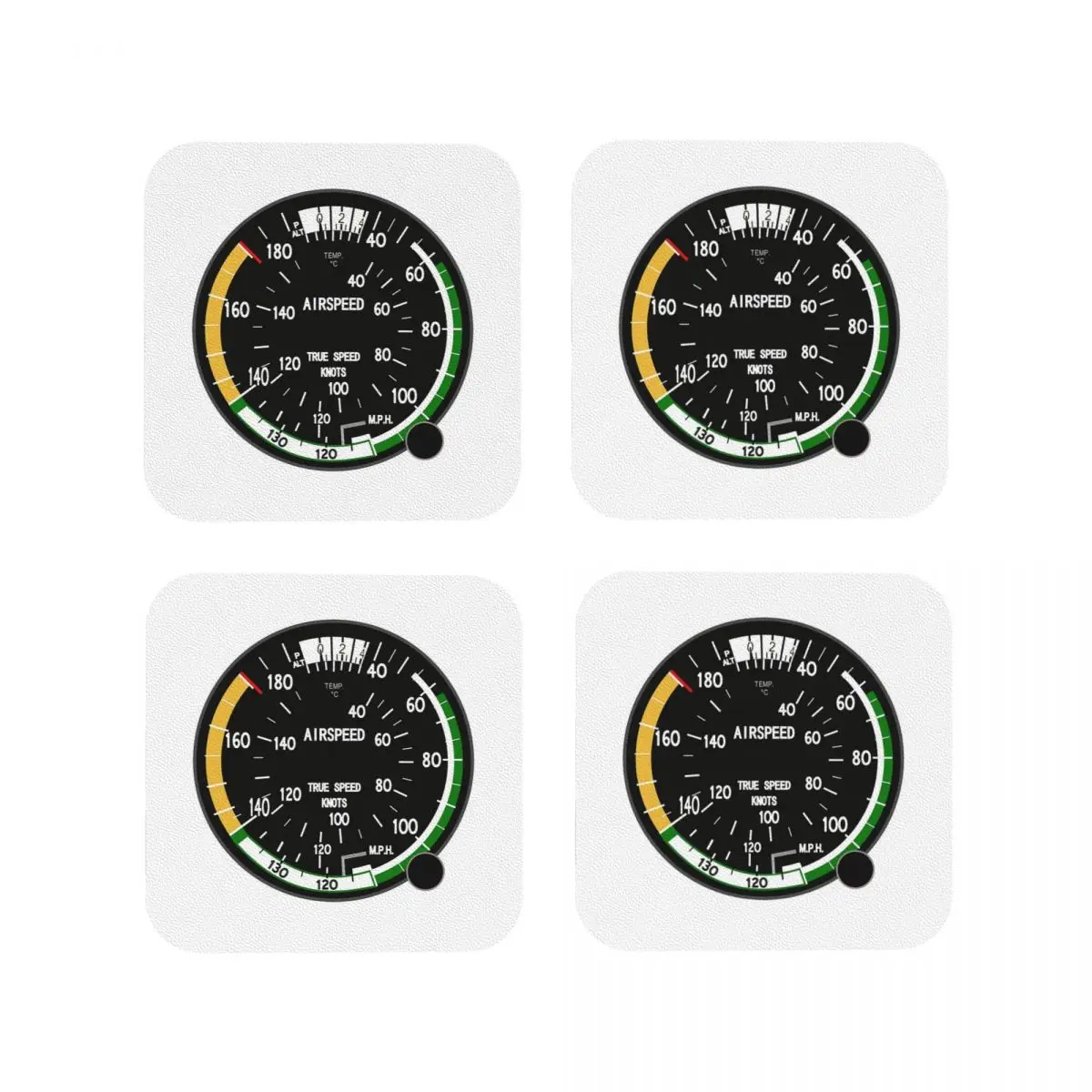 

Aircraft Speed Indicator Coasters Kitchen Placemats Non-slip Insulation Cup Coffee Mats For Decor Home Tableware Pads Set of 4