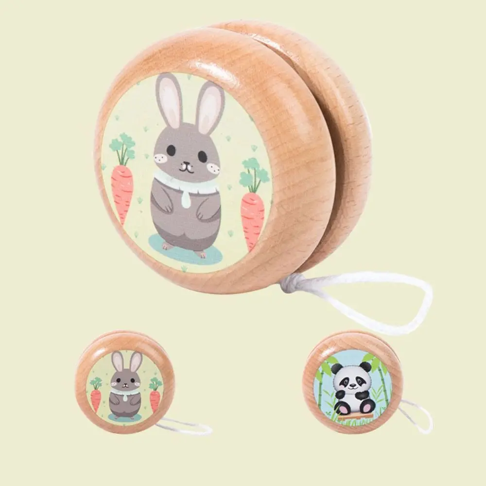 New Brainstorming 1A Yoyo Toy Concentration Beginner Yoyo Ball Cartoon Wooden Nostalgic Toys Children