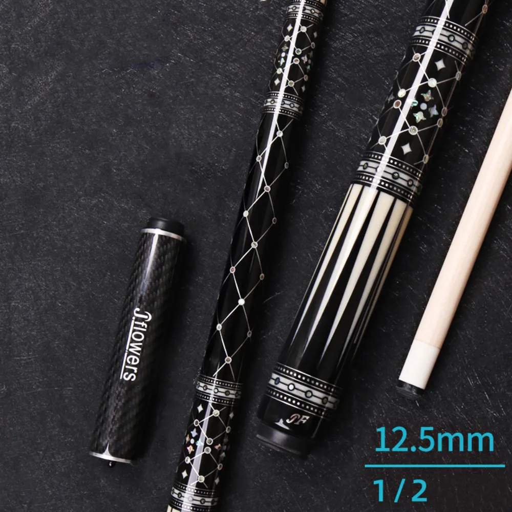 J Flowers 탄소 섬유 메이플 브릴리언트 당구 큐 스틱, JF 케이스 세트, 60-07, 58 인치, 12.5mm