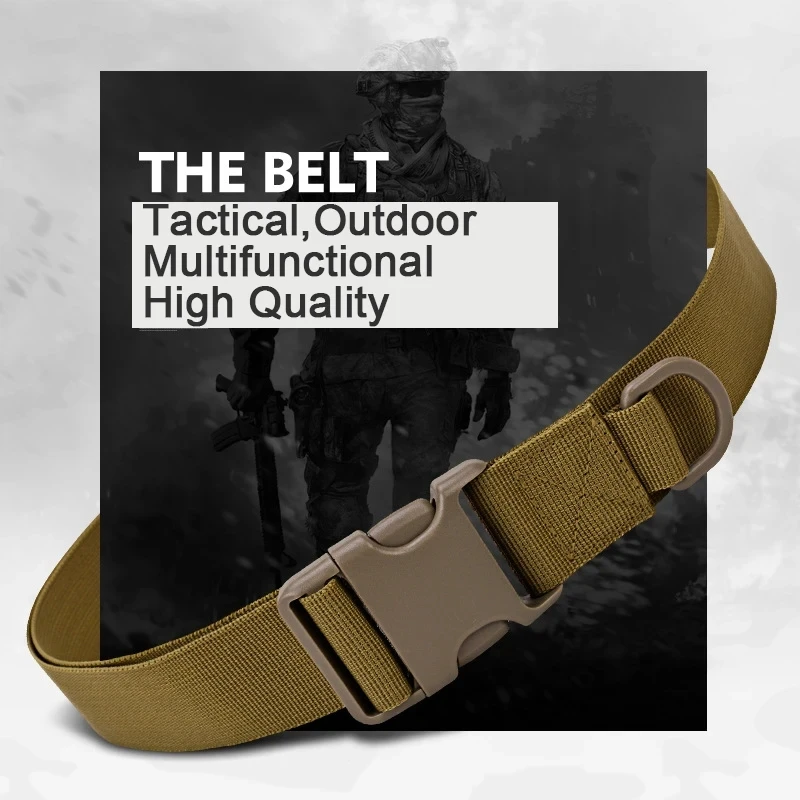 Mannen Tactische Riem Heren Gesp Dikker Nylon Canvas Riem Voor Mannen(Donkergrijs