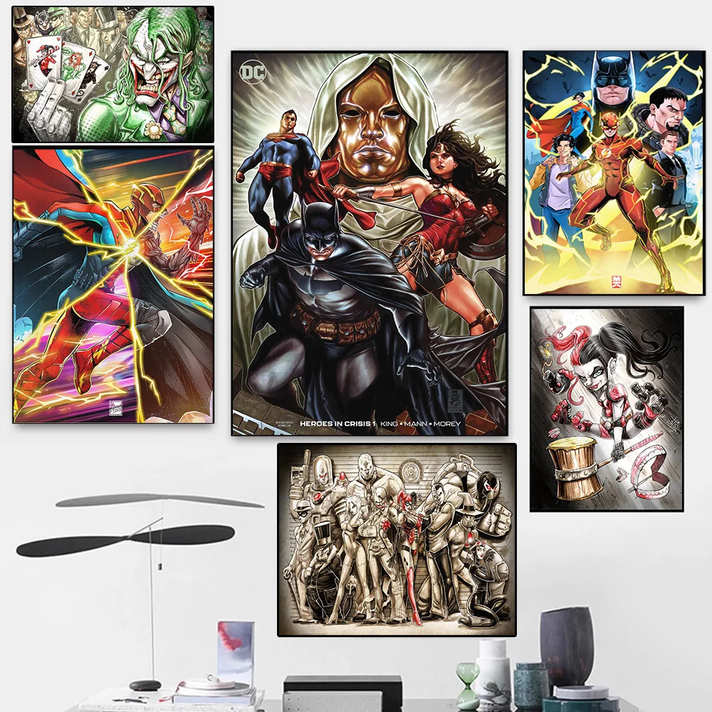 DC Comics Cartoon Movie Posters, Pintura Canvas, Superman, Batman