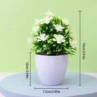 1pc Artificial Flowers Five Leaf Plum Small Potted Plants
