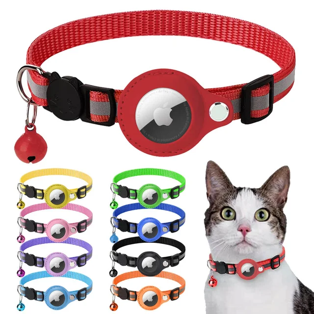 Enhance the safety and style of your cat with the Airtag Case Collar for Cats