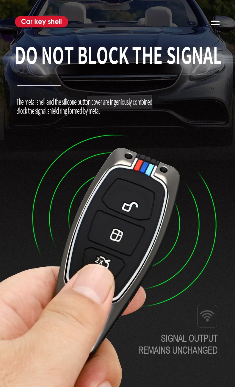 Nuova custodia per chiave auto in metallo copertura completa per Peugeot 308 408 508 2008 3008 4008 5008 Citroen C4 C4L C6 C3-XR accessori Smart Shell - Scfb117f933a64c658b4d32d70d5ee5bc2