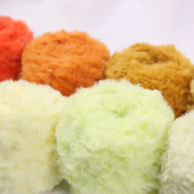 100G Long Mink Fur, Thick Thread Fur Hand Knitted DIY Wool, Mixed Yarn, Ball Yarn 3