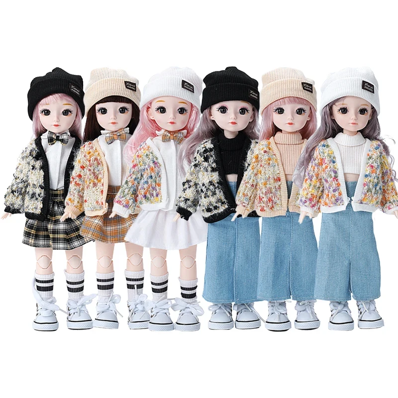 

Кукла 30 см 1/6 BJD, сменная одежда, свитер, модная Кукла в кампусном стиле, трикотажная одежда, аксессуары для куклы, детская игрушка для девочек, подарок