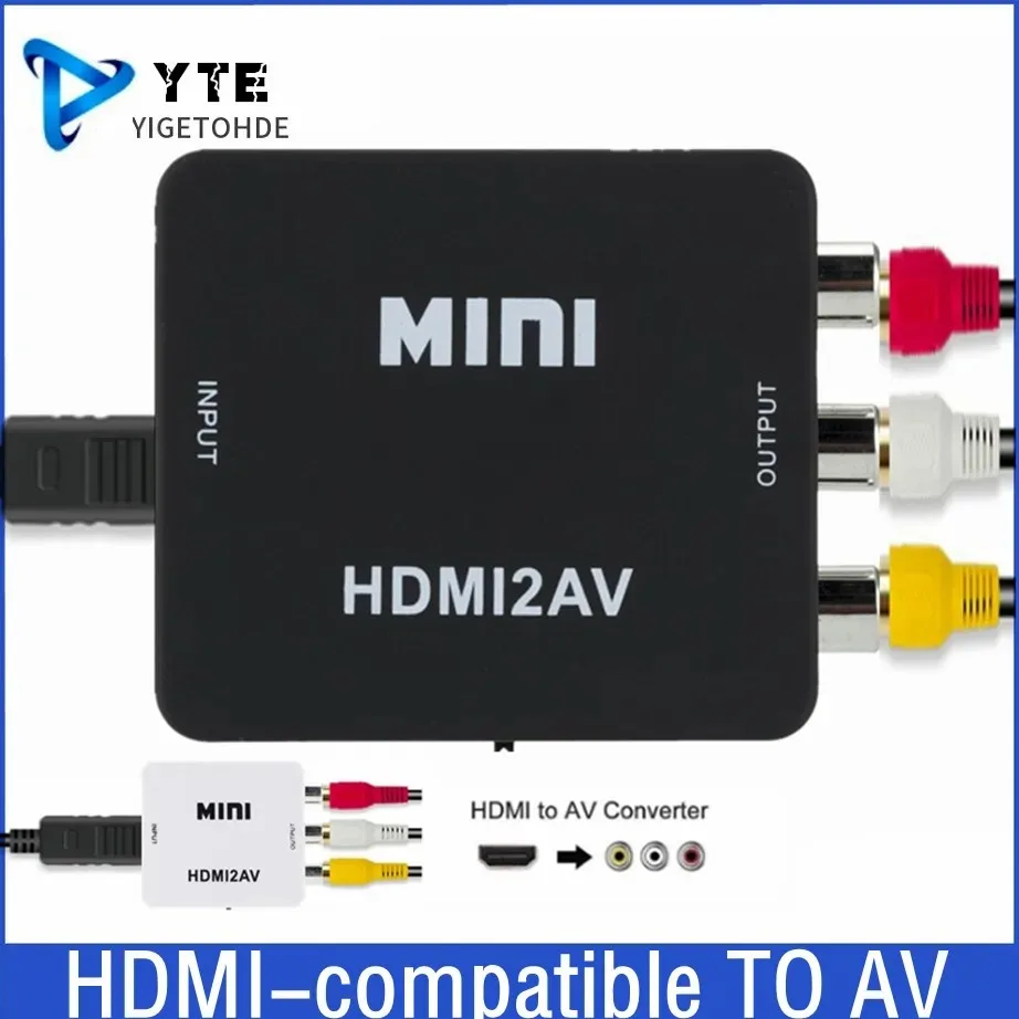 YIGETOHDE hdmi-compatible hogy AV videó Összetett átalakító Pámoly hdmi-compatible hogy RCA AV/CVSB L/R videó Merevlemez 1080P Alatámaszt NTSC Cimbora