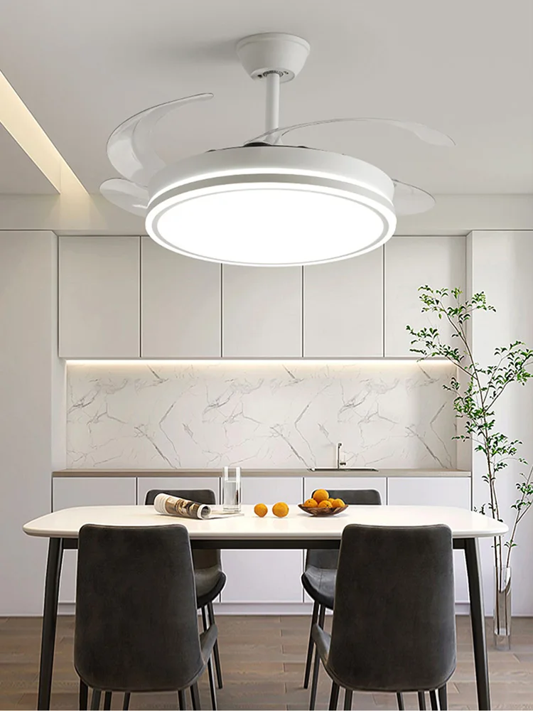 110V Or 220V Invisible Ceiling Fan Lamps Bedroom Living Room Dining Room Study LED Modern And Minimalist Home Pendant Light