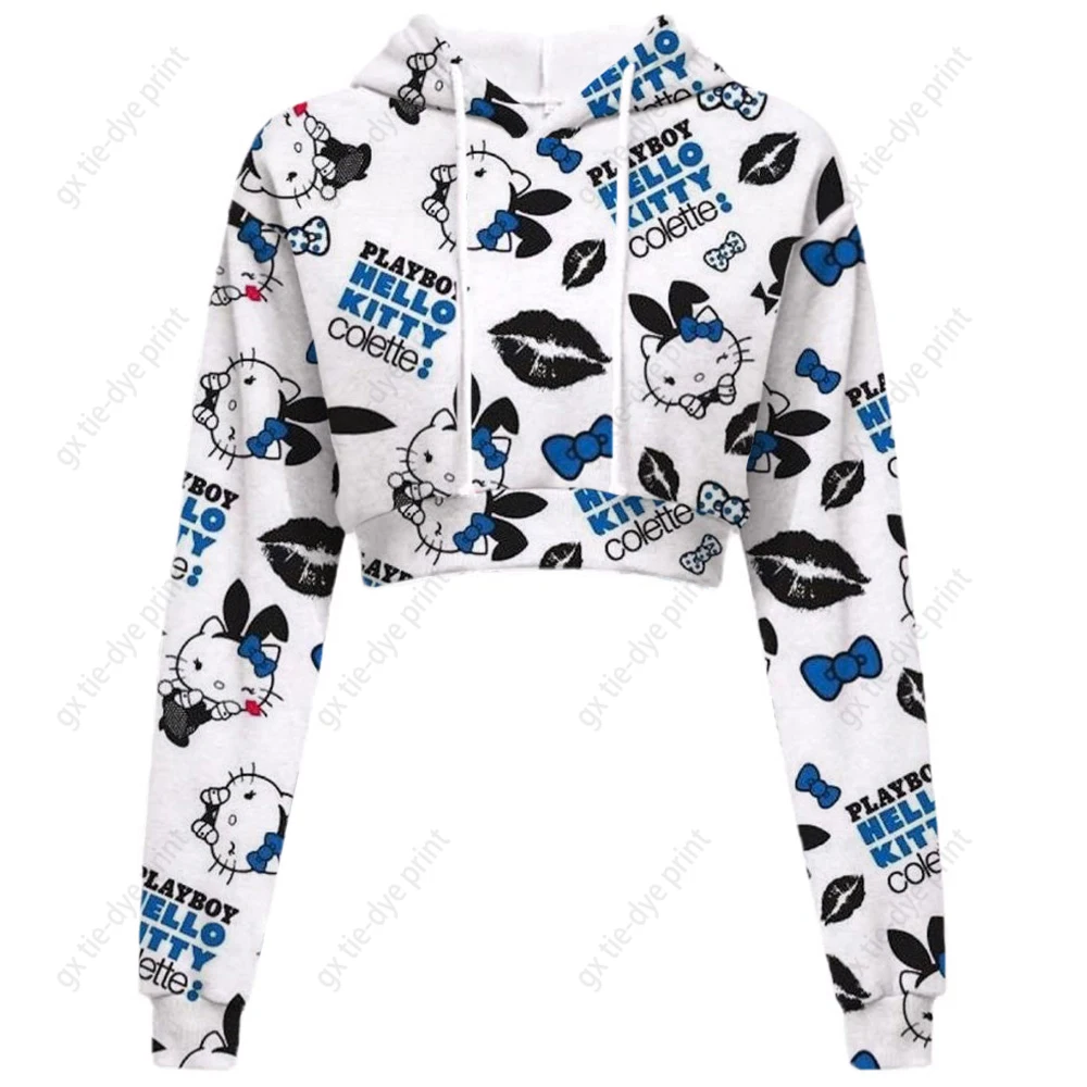 

Women's y2k Style Hello Kitty Printing Long Full Round Neck Sleeve Dewy and comfortable Shirts women sweatshirts S-3XL