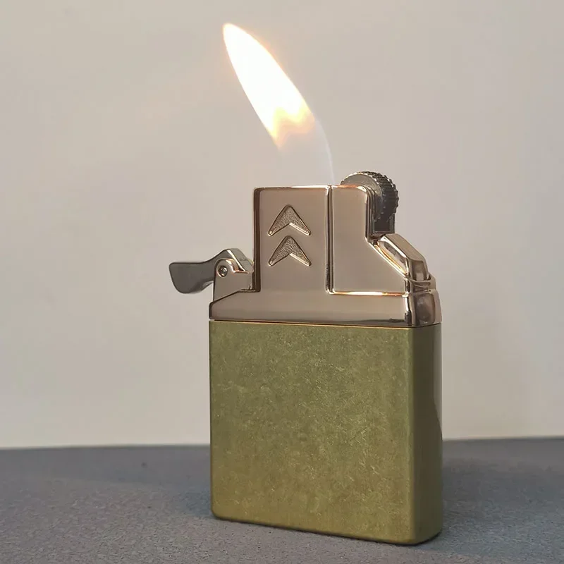 NEW Double Fire Switch Butane Lighter Brass Windproof Movement Gas Inflate Inner Insert Conventional ZP Replace Accessories 4