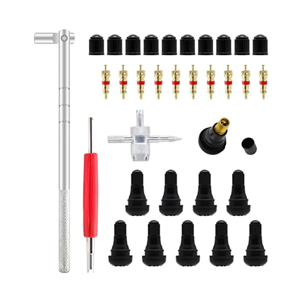 Tire Valve Stem Tool Set 33 Pcs TR412 TR413 TR414 Tire Snap Rubber