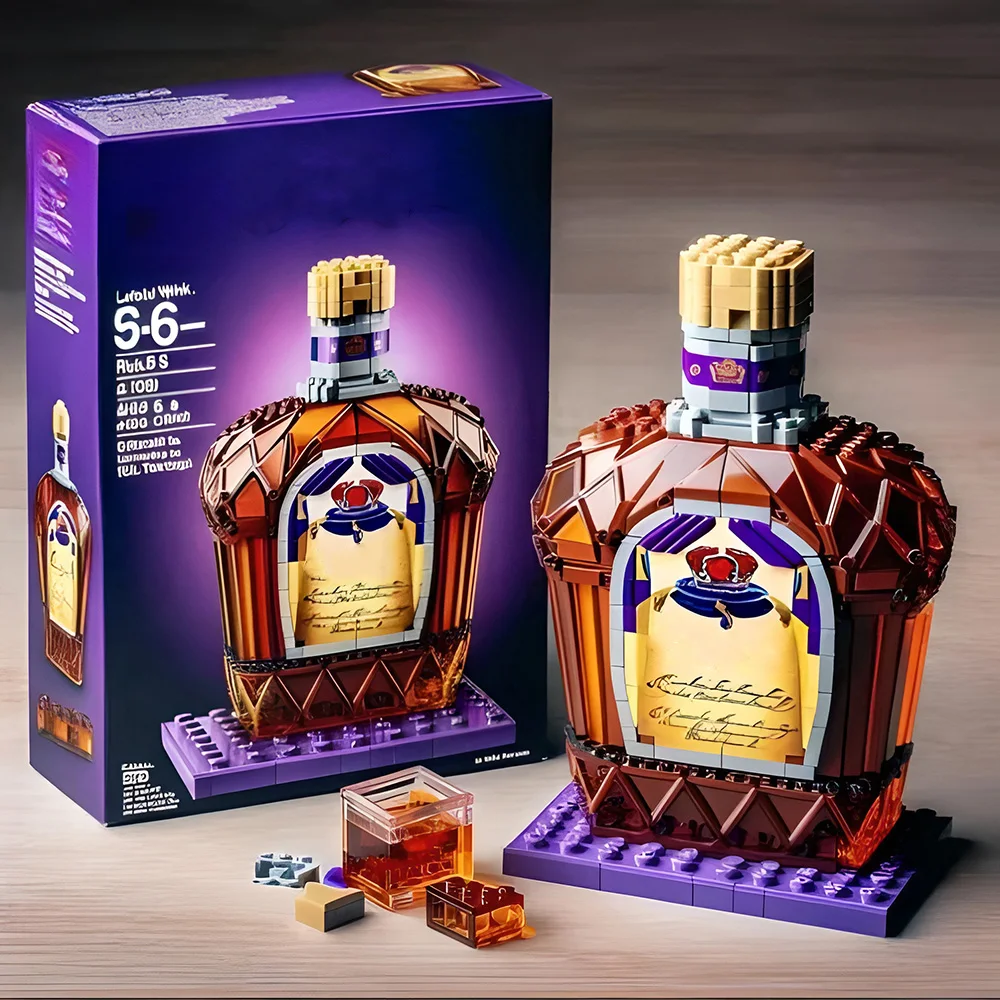 New Creative Whiskey Bottle Building Blocks, 3D Puzzle DIY Model Kits for Adults, Home Bar Decoration, 10 Styles Available