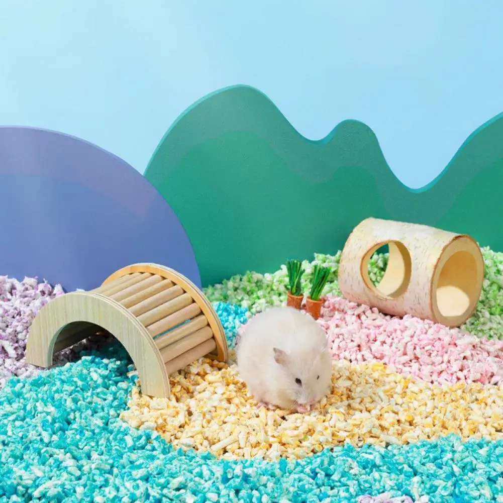 1Kg Hamster House Filler Colorful Strong Hygroscopicity Breathable Deodorant Small Animal Low-dust Paper Litter for Guinea Pig