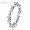 TFGLBU New 3*5mm Pear Cut Moissanite Diamond Eternity Band with Gra Certificate 925 Silver Stackable Wedding Rings for Women 2