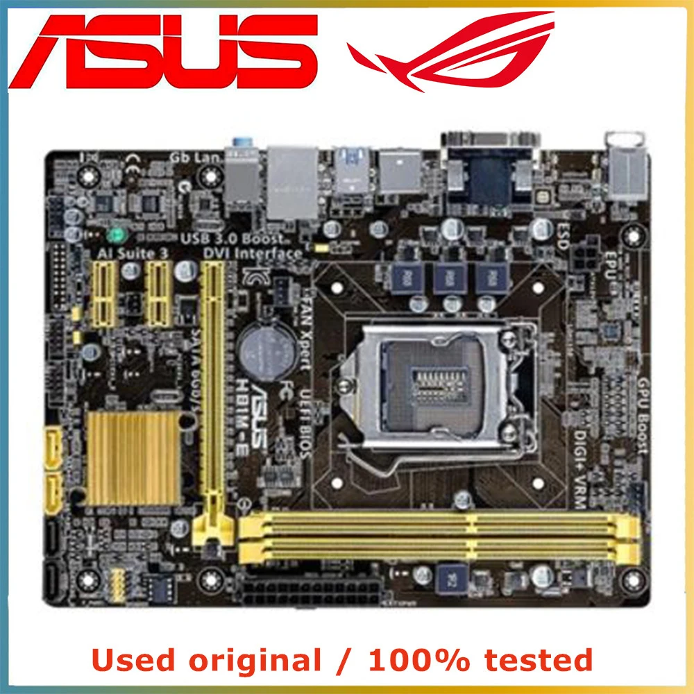 

Материнская плата для ASUS H81M-E компьютера LGA 1150 DDR3 16G для Intel H81 десктопная материнская плата SATA III PCI-E 3,0 X16