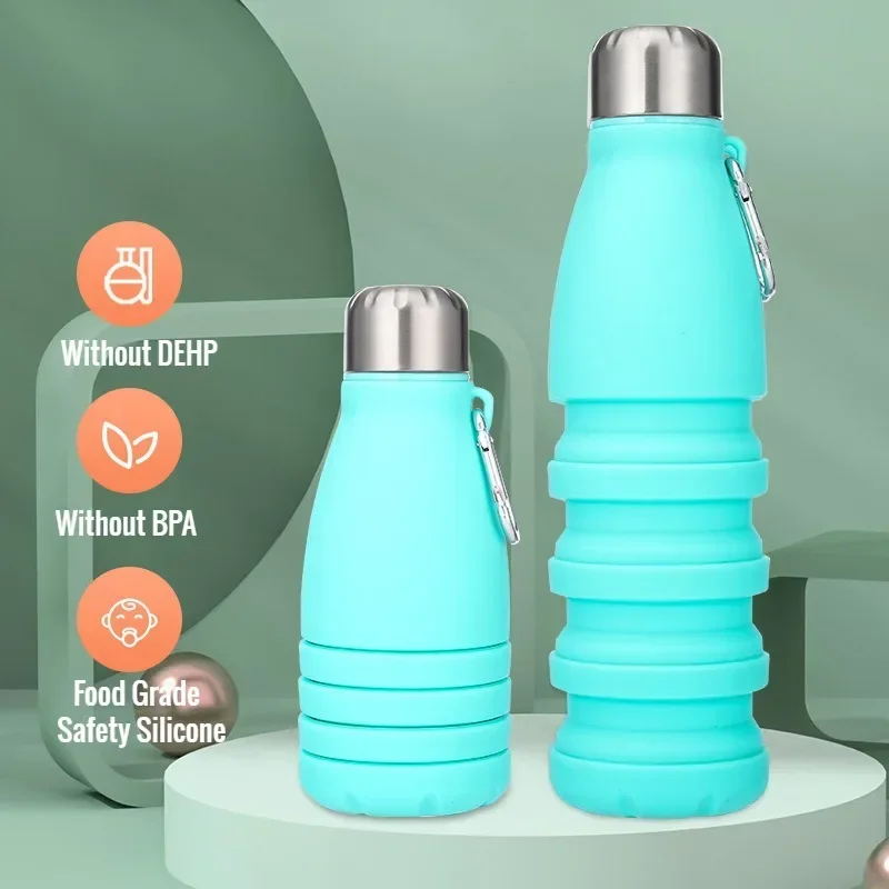 Telescopic Silicone Water Bottle Portable sports cup folding water kettle suitable both hot and cold sports water Bottle fitness