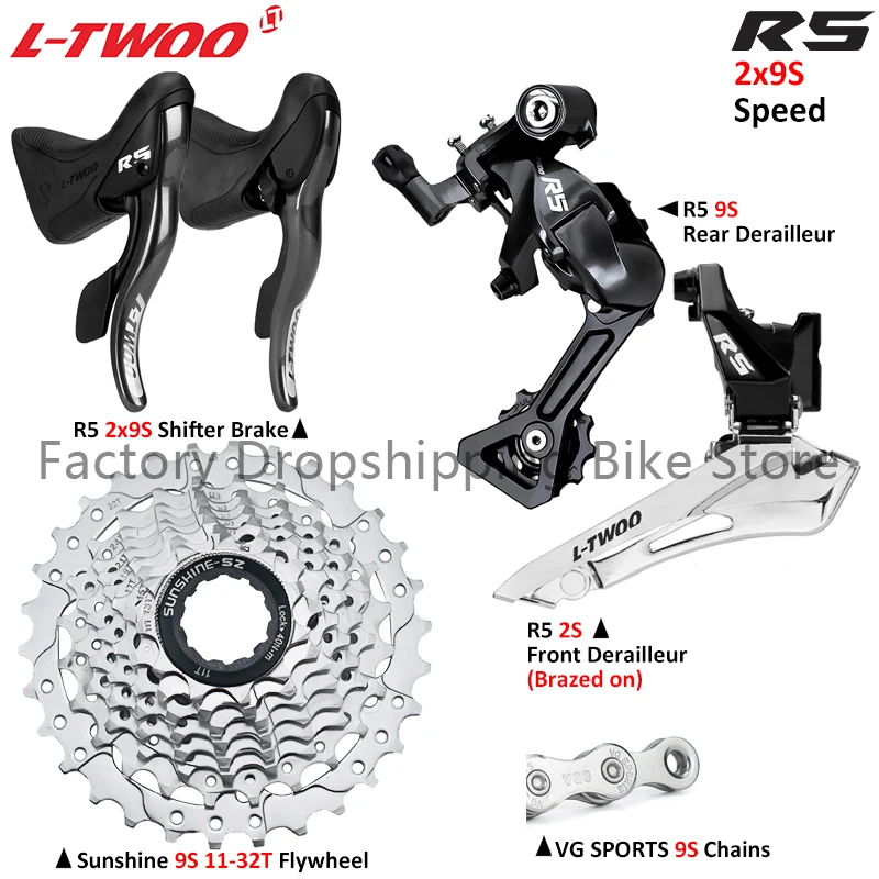 Ltwoo R5 2x9s Groupset Shifter Brake Front Derailleur Rear Derailleur
