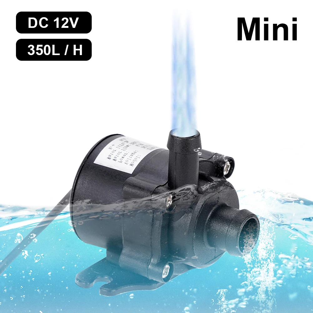 Mini Bomba de Água sem Escova para Jardim Ultra Silencioso Motor Submersível Sistema de Refrigeração Tanque de Peixes Fontes Aquecedor dc 12v 350l h